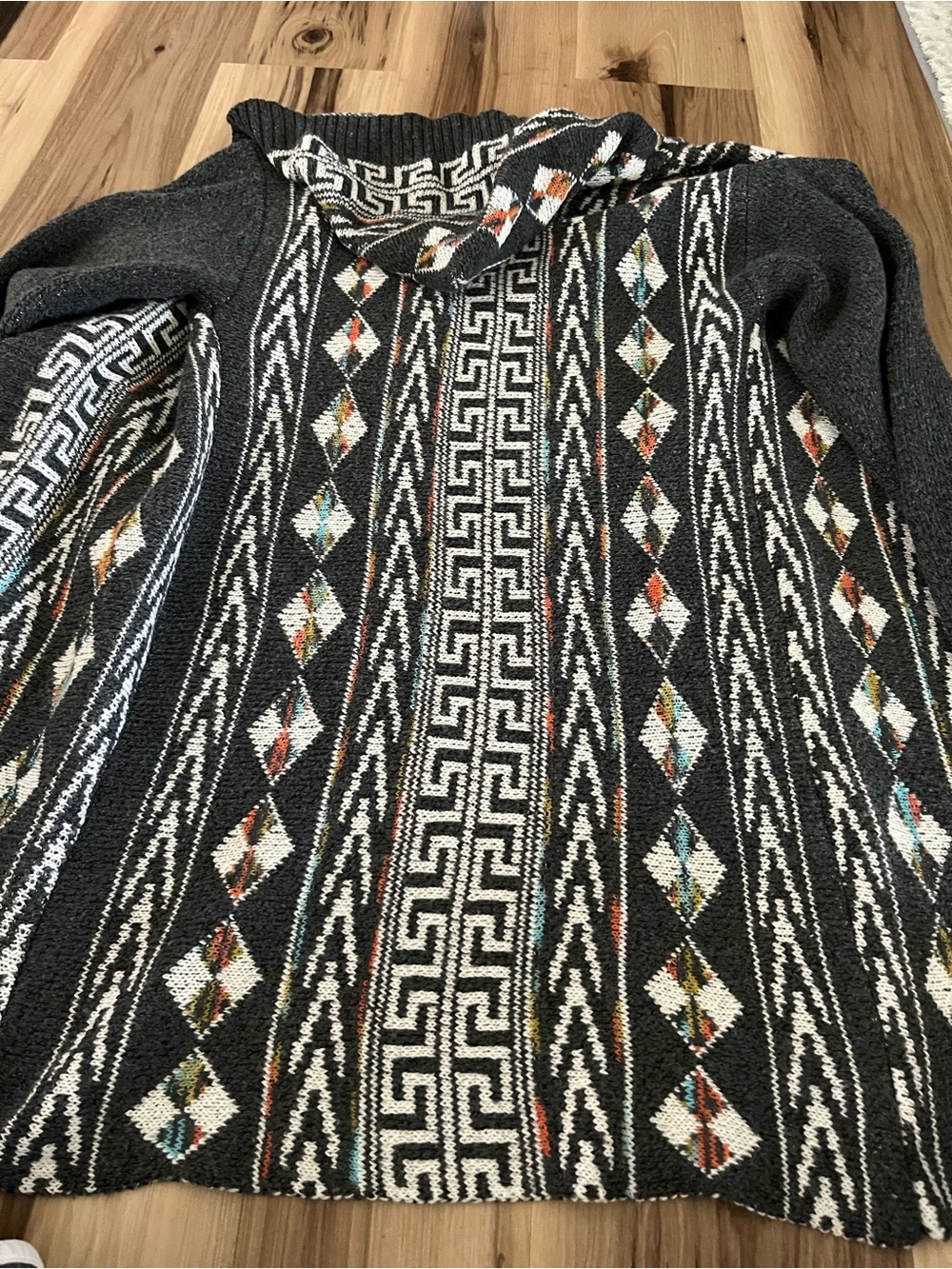 Anthropologie Northern Angel Cardigan Sweater Womens M Aztec Boho Long Duster - Picture 7 of 7